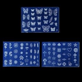 FYLIC Moules à ongles en silicone pour nail art Motif pochoirs en gel