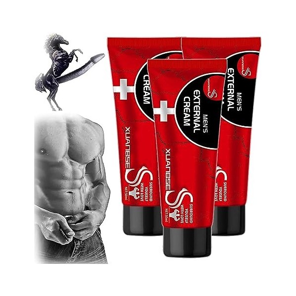 XBS Lot de 3 crèmes externes pour homme, crème de massage pour homme, crème externe pour homme, crème Xuanbse XXXL, crème Vit