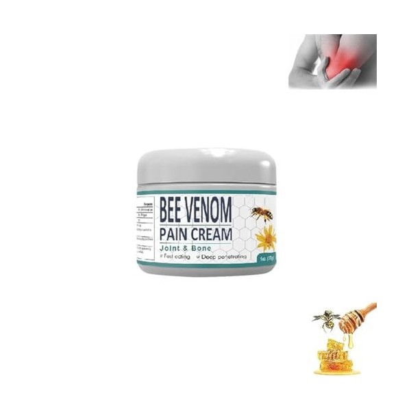 Bee Venom Pain and Bone Healing Cream, Bee Venom Bone Therapy Cream, Pain and Bone Healing Joint Cream for Arm, Waist, Back H