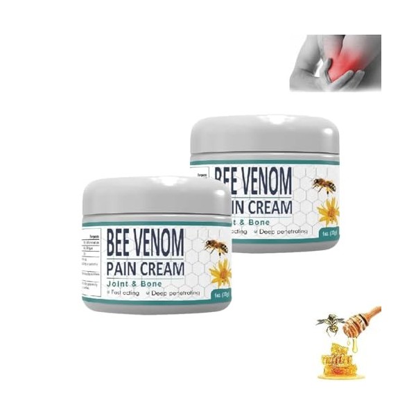 Bee Venom Pain and Bone Healing Cream, Bee Venom Bone Therapy Cream, Pain and Bone Healing Joint Cream for Arm, Waist, Back H