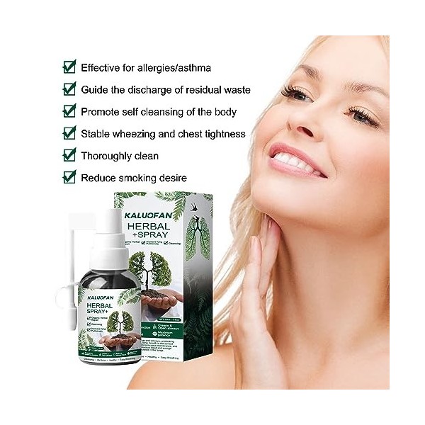 Herbal Spray,Respinature Herbal spray, Kaluofan 2PCS Herbal Spray Cleansing Lung, Herbal Cleansing Lung Spray, Herbal Body Ca