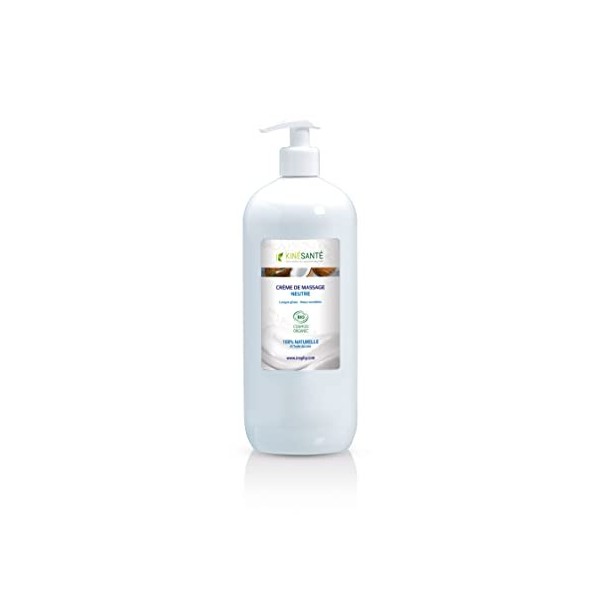 KINÉSANTÉ - Crème de massage Neutre Bio Très longue glisse 1000 ml 