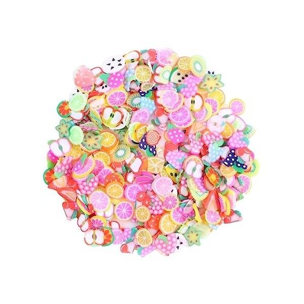 SEWACC 300 Pcs Ongles Autocollants Fraise Décor Fraise Autocollants Fruits Nail Stickers Nail Art Tranches 3D Nail Art Charme