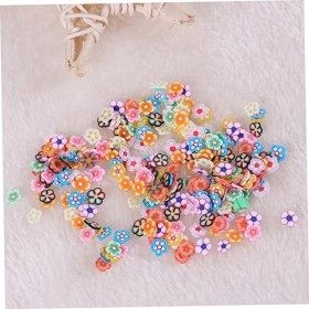 SEWACC 300 Pièces Fleurs Décoration Nail Art Décoration De Fruits Décor Comprimés dargile Clayslice Nail Art Tranche Nail Dé