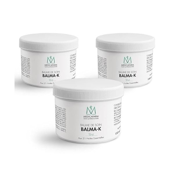 MEDICAFARM - Baume de soin BALMA-K - Aux 21 huiles essentielles - Aide à apaiser les douleurs musculaires et articulaires - L