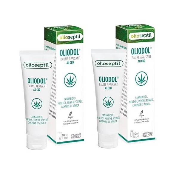 OLIOSEPTIL - Oliodol - Baume apaisant - Enrichi en Cannabidiol CBD , menthol & huiles essentielles - Apaise les gênes muscul