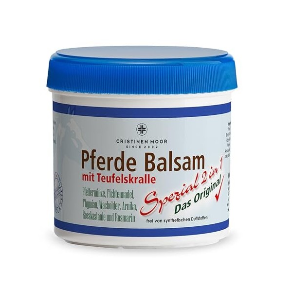 CristinenMoor® Premium Pferdebalsam - creme de massage - 200ml - avec griffe du diable - Arnica - Harpagophytum - en cas de c