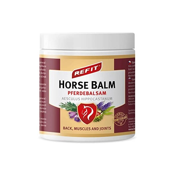 Refit Horse Balm 230 ml | baume de cheval, combinaison équilibrée de tourbe et dherbes, marron dInde, pour la circulation s