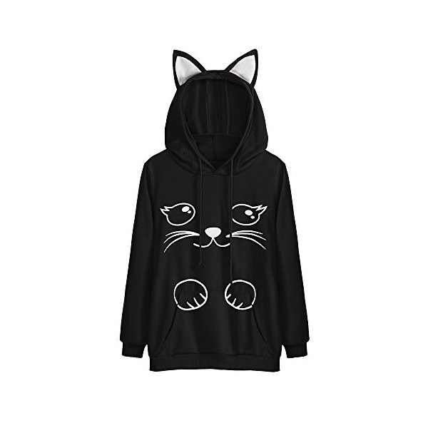 JUTOO Women Hoodies Casual Sweatshirt Winter Ladies Baggy Cat Jumper Pullover Tops