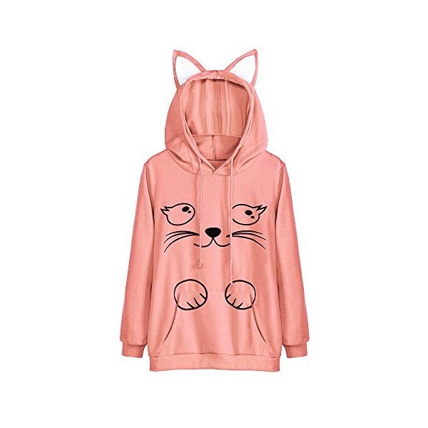 JUTOO Women Hoodies Casual Sweatshirt Winter Ladies Baggy Cat Jumper Pullover Tops