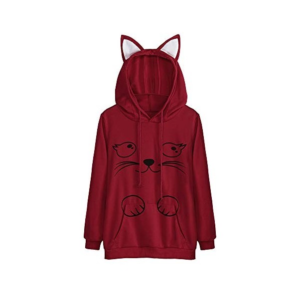 JUTOO Women Hoodies Casual Sweatshirt Winter Ladies Baggy Cat Jumper Pullover Tops