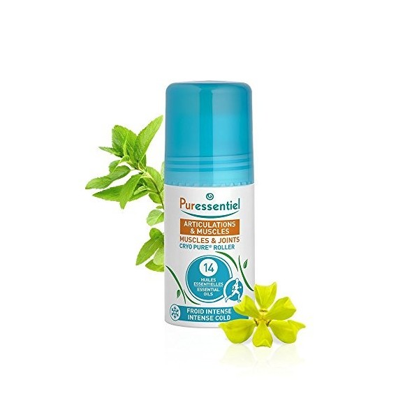 Puressentiel - Articulations et Muscles - Roller Cryo Pure aux 14 Huiles Essentielles - Effet froid intense rapide et durable