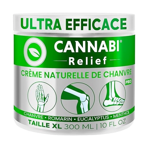 CRÈME DE CHANVRE FORMULE PRO EFFET INCROYABLE 300 ml Qualité Supérieure Pour Les Articulations Et Les Muscles, Cou, Épaules, 