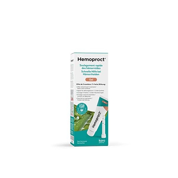 Hemoproct Gel avec applicateur -Traitement instantané de soulagement des hémorroïdes pour fissures anales et linconfort -Sou