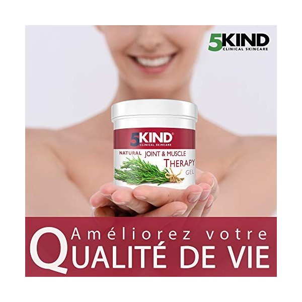 Gel naturel anti-douleurs musculaires et articulaires 5kind aux extraits naturels pour apaiser et soulager les douleurs, 300 