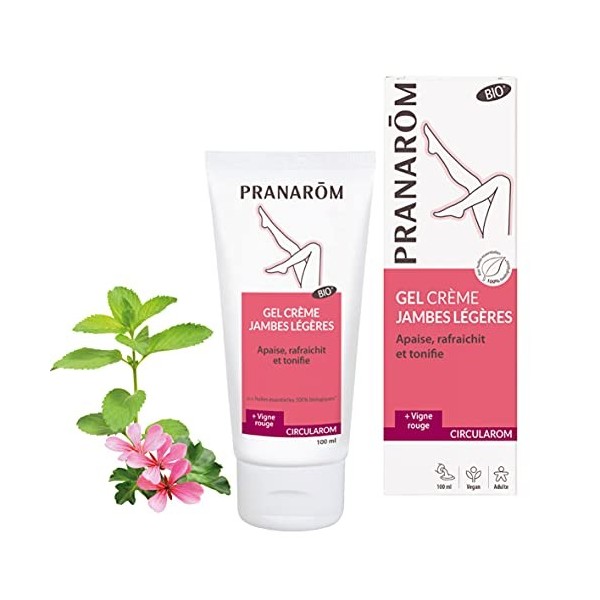 Pranarôm Circularom Gel Crème Bio Confort Circulatoire Jambes Légères Gel Ultra-Frais Aux huiles essentielles 100% pures et n