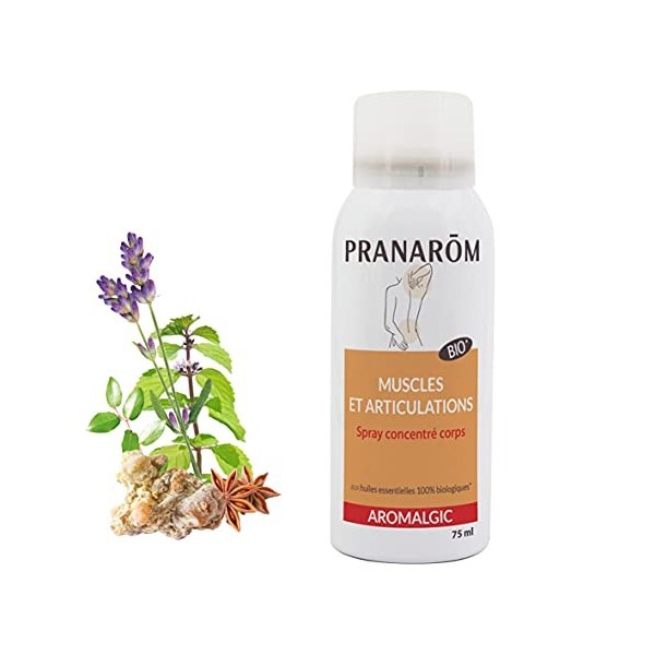 PRANARÔM - Aromalgic - Spray "Articulations & Muscles" - À Base dHuiles Essentielles Bio HECT - Soulage Immédiatement - 75 m