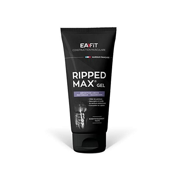 EAFIT | Ripped Max Gel | Resculpte et Tonifie la Ceinture Abdominale, les Pectoraux et Quadriceps | Caféine, Thé vert & Guara