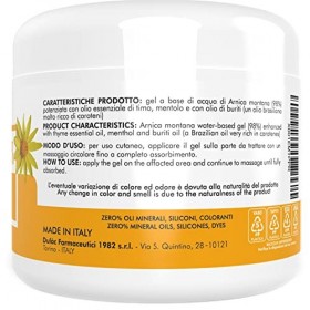 Dulàc Arnica Gel Extra Fort 98%, Action Intense et Effet Froid, Made in Italy, idéal pour le Massage Sportif et Décontractant