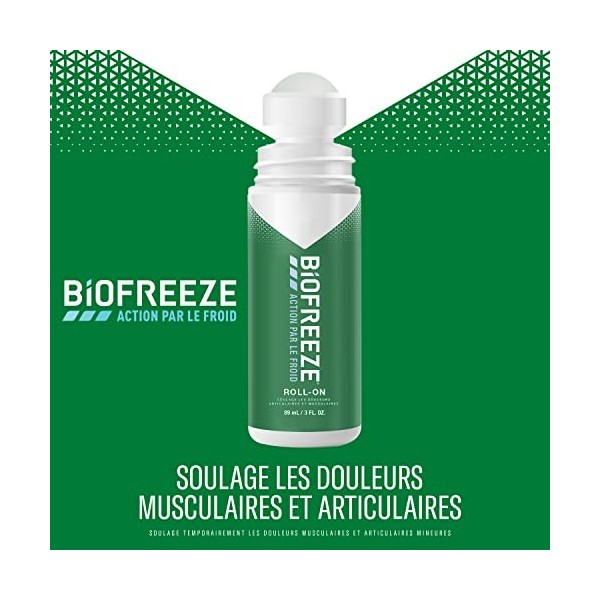 Biofreeze Lot de 1 Roll-On 89ml, 1 Spray 118ml & 1 Tube 118 ml Action per le Froid - Soulage les douleurs musculaires et arti