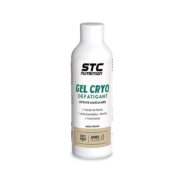 STC NUTRITION - Gel Cryo Défatigant - Apaise muscles & articulations - Arnica + huiles essentielles - Sans paraben - Flacon 1