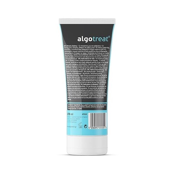 Gel de massage froid contre la douleur Algotreat – Gel de cryothérapie pour les douleurs musculaires, les muscles déchirés, l