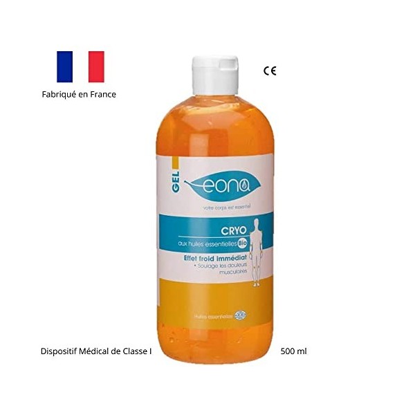 EONA - Gel Cryo - Effet Froid immédiat - Apaise les tensions - Récupération sportive - Gaulthérie, Girofle, Menthol - 500 ml