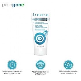 Paingone Freeze |Gel articulations et muscles |Gel effet froid, refroidissant et apaisant |Apaise et soulage les douleurs, so