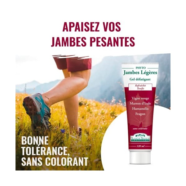 BLANCHE BRESSON - Gel Froid Phyto Jambes Légères - Anti-Fatigue pour Lutter Contre les sensations de Jambes Pesantes, Tonifie