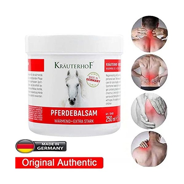 Baume pour chevaux gel chauffant Pferdebalsam Krauterhof 250 ml