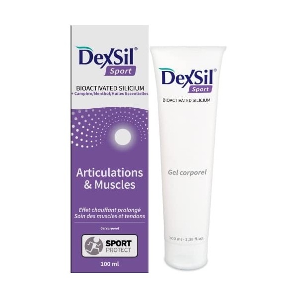 DexSil Sport - Baume chauffant à base de silicium organique, camphre, menthol et huiles essentielles - Favorise la décontract