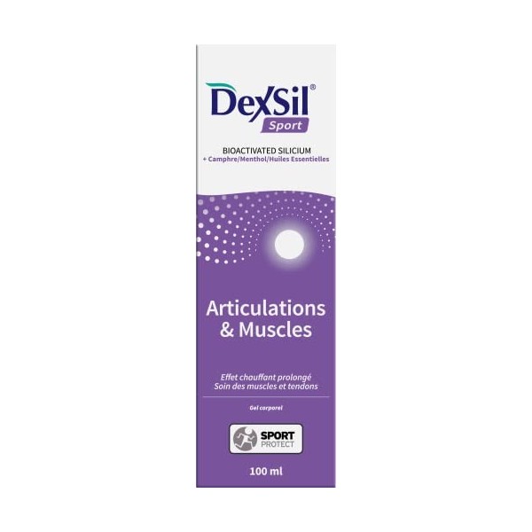 DexSil Sport - Baume chauffant à base de silicium organique, camphre, menthol et huiles essentielles - Favorise la décontract