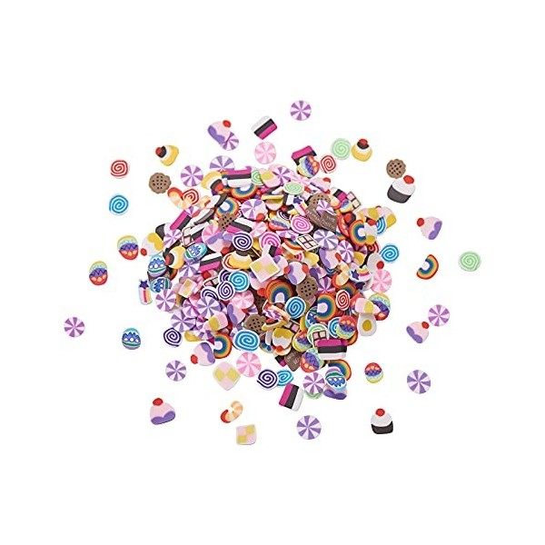 Airssory 50 g de petites breloques en argile polymère souple sans trou - Perles pastel en forme de cœur - Accessoires pour dé