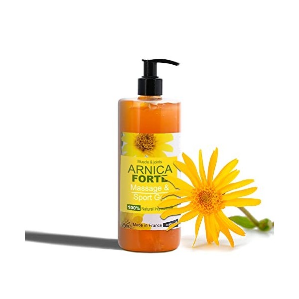 Gel concentré dArnica FORTE 90% dextrait dArnica BIO issu de lAgriculture Biologique. Gel de Massage pour les Muscles et 