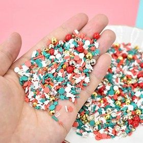 JIHUOO 50 grammes de Noël Slime Nail Art Disques Polymer Argile Perles Nail Art Décoration Accessoires Décoration pour Scrapb