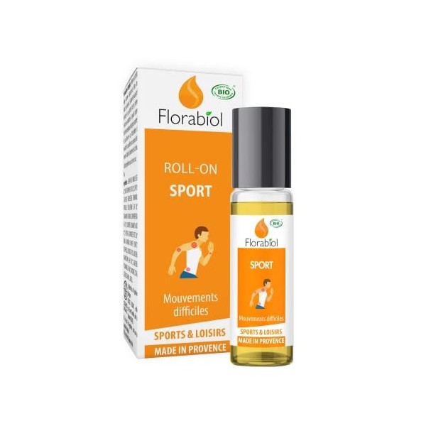 FLORABIOL - ROLL ON SPORT- CERTIFIE BIO - 10 ML - 6 HUILES ESSENTIELLES - HUILE DARNICA - SOULAGE & APAISE - MUSCLES & ARTIC