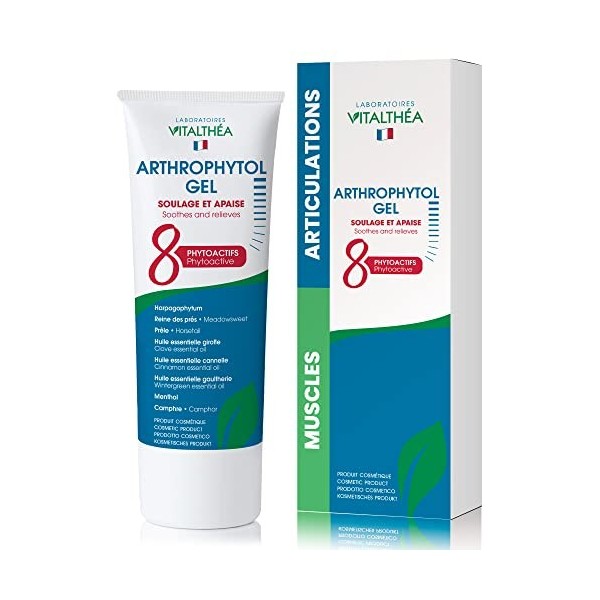 Arthrophytol-Gel de Massage Anti-Arthrose Anti-Douleur avec 8 Actifs Naturels-Harpagophytum & Huiles Essentielles-Menthol & C