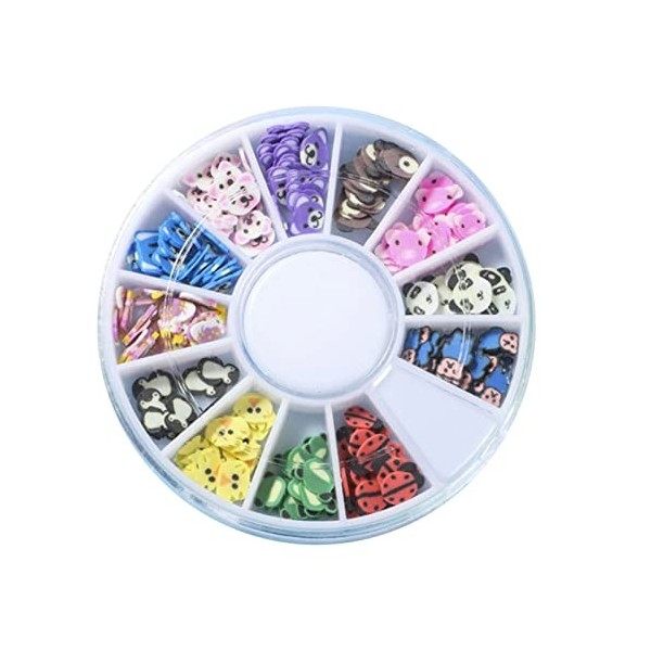 Remorui 1 boîte de mini tranches colorées pour nail art en forme de fleur de fruits 3D polymère pour nail art Slime DIY Charm