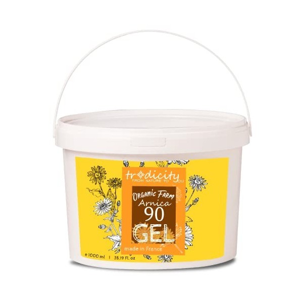 Gel dArnica Montana 90% 1000 ml Baume à Haute Concentration Soulagement des Douleurs Jambes fatiguées Relaxation Récupératio