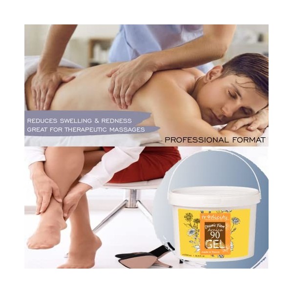 Gel dArnica Montana 90% 1000 ml Baume à Haute Concentration Soulagement des Douleurs Jambes fatiguées Relaxation Récupératio