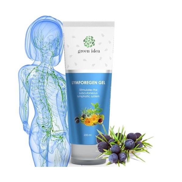 green idea - Gel lymforegen - Stimule le système lymphatique avec 15 herbes et huiles essentielles - régénération efficace - 