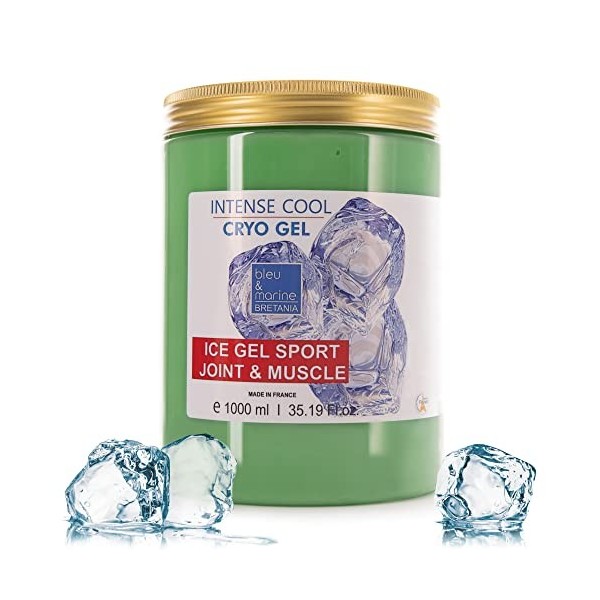 Intense Cool Gel. Gel à Effet Rafraîchissant pour Détendre le Corps par le Massage. Sport Gel Cool - 1000 ml 1 L