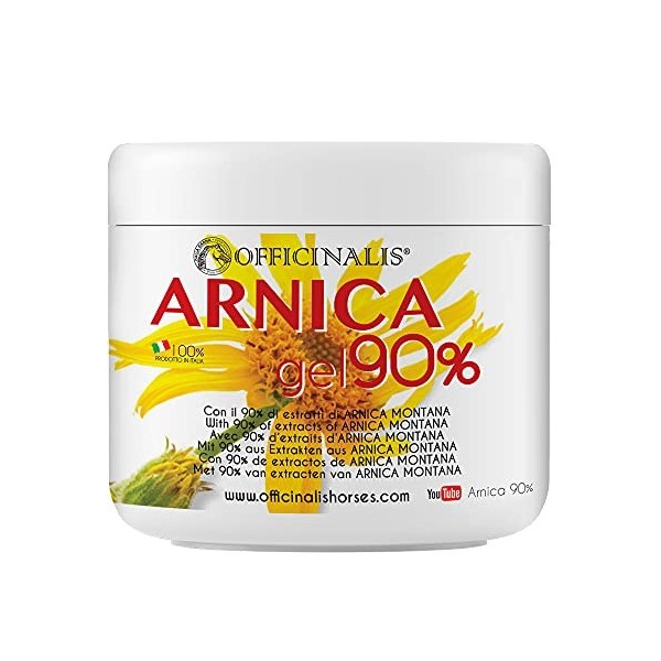 Officinalis – Arnica 90 % pour chevaux à usage humain fabriqué en Italie – 500 ml, gel 90 % dArnica Montana pour muscles ten