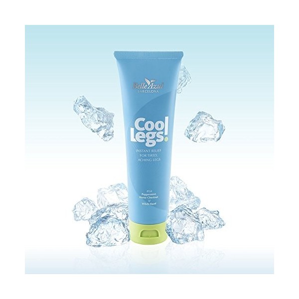 Belle Azul Cool Legs - Gel pour jambes lourdes et douloureuses - Effet frais - Soin jambes lourdes, améliore la circulation e