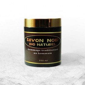 Savon Noir Gommage corps et Visage- Hammam- bain-douche-Savon exfoliant doux texture lisse 100% naturel- riche en vitamine A 
