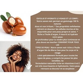 Savon Noir Gommage corps et Visage- Hammam- bain-douche-Savon exfoliant doux texture lisse 100% naturel- riche en vitamine A 