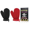 Lot de 2 gants exfoliants durs pour douche et gommage du corps noir, rouge 