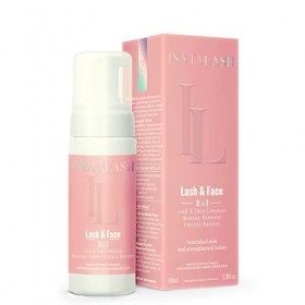 INSTALASH Lash & Face Cleanser 100 ml, Shampoing Cils Extension, Rehaussement Cils - pour Tous Types de Peaux