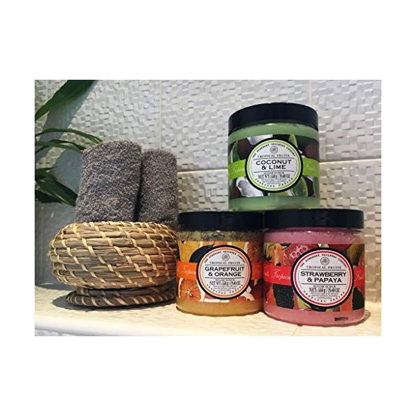 Tropical Fruits Gentle Exfoliating Coconut & Lime Sugar Scrub 3 x 550g