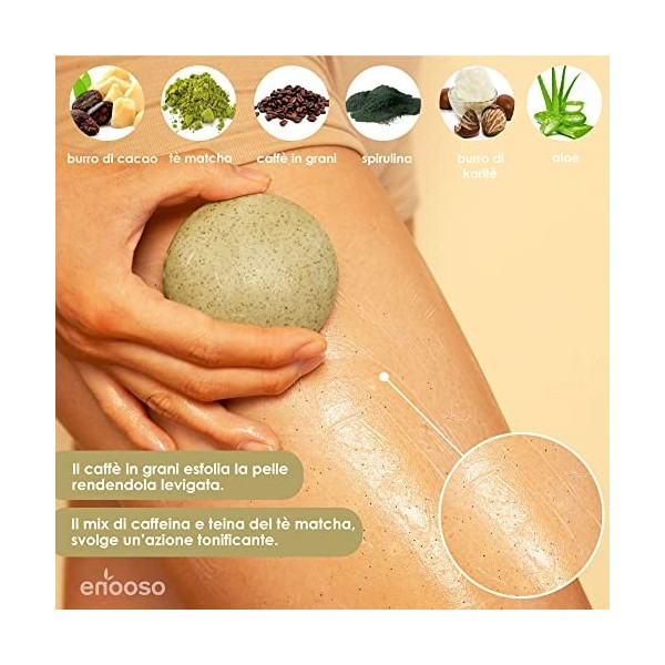 Gommage Corps Exfoliant Solide et Bio Revitalisant au Matcha et au Café | 100% Artisan Organic Natural Vegan Cruelty free - M